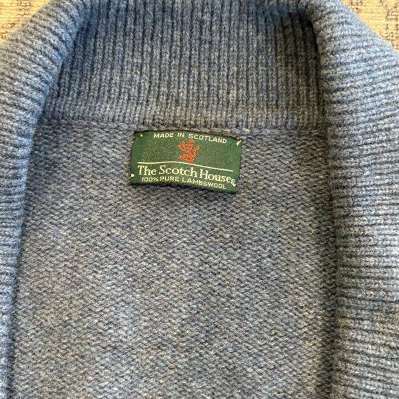 The Scotch House Men’s CARDIGAN Collar 100% Lambswool MADE IN SCOTLAND L XL - Picture 8 of 11